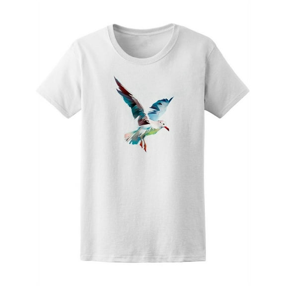 Colorful Watercolor Seagull T-Shirt Women -Image by Shutterstock, Female x-Large