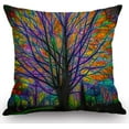 thumbnail image 1 of Colorful Watercolor Spring Life Tree Farmhouse Pillow Cover Cotton Linen Decorative Square Throw Pillow Cover 18x18 Inch for Sofa Couch Decoration, 1 of 4