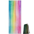 thumbnail image 1 of Colorful Watercolor Stripe Pattern Hot Yoga Mat Towel Non Slip for Hot Yoga - Quick-Drying Yoga Mat Cover with 4 Corner Pockets with Travel Bag - Hot Yoga Towel Non Slip 74"x26", 1 of 6