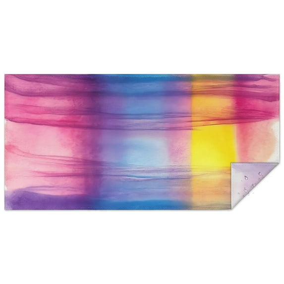 Colorful Watercolor Stripe Pattern Rectangle Tablecloth 60"x120",Waterproof Polyester Rectangle Table Cloth, Wipeable Spillproof Polyester Tablecloth for Dining, Camping, Indoor and Outdoor
