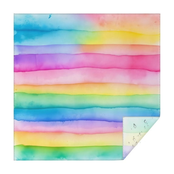 Colorful Watercolor Stripe Pattern Square Tablecloth,Waterproof Square Table Cover,Wipeable Spillproof Washable Table Cover for Home Kitchen Party Decor 52"x52"(132x132cm)