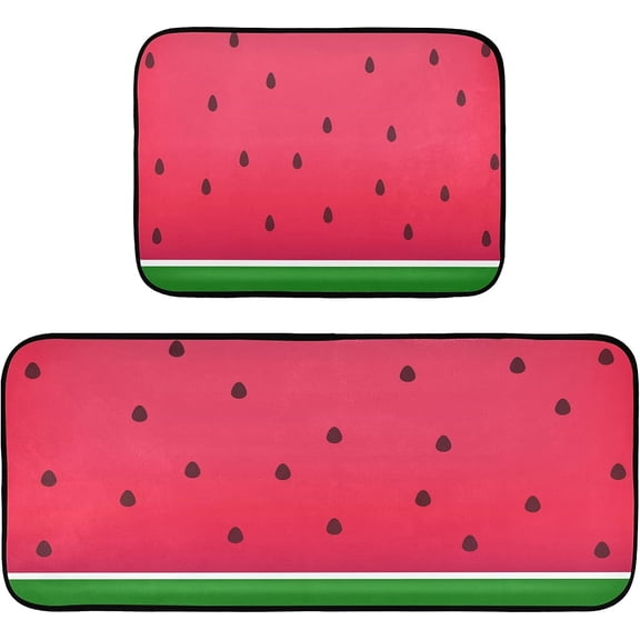 Colorful Watermelon Kitchen Mats Kitchen Rugs Runner Laundry Rug Non Slip Floor Door Mats Soft Doormats Carpet Home Decor Set of 2