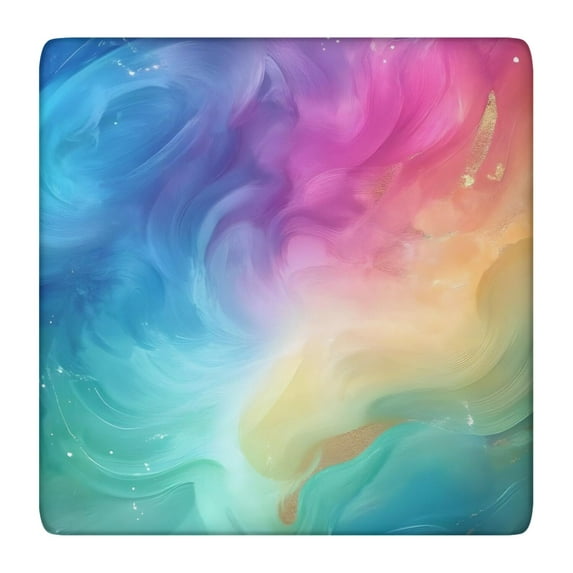Colorful Wave Pattern Square Fitted Tablecloth with Elastic Edge,Square Table Cover,Washable Elastic Table Cover for Home Kitchen Party Decor 36"x36"