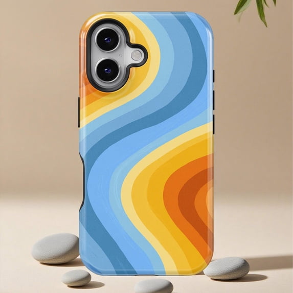 Colorful Wave Swirl Abstract Universal Phone Case for iPhone 11–17 Pro Max