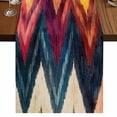 thumbnail image 1 of Colorful Waves Stripes 60 Inch Table Runner, Geometric Abstract Art Farmhouse Dresser Scarf Cotton & Linen Tablerunner for Dining/Kitchen Island/Holiday Party Décor 13" x 60", 1 of 9