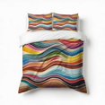 thumbnail image 1 of Colorful Wavy Striped Abstract Art Bedding Set 3 Pcs Soft Microfiber Quilt Cover For Bedroom Decor, Comforter Cover With 2 Pillowcase, 1 of 5