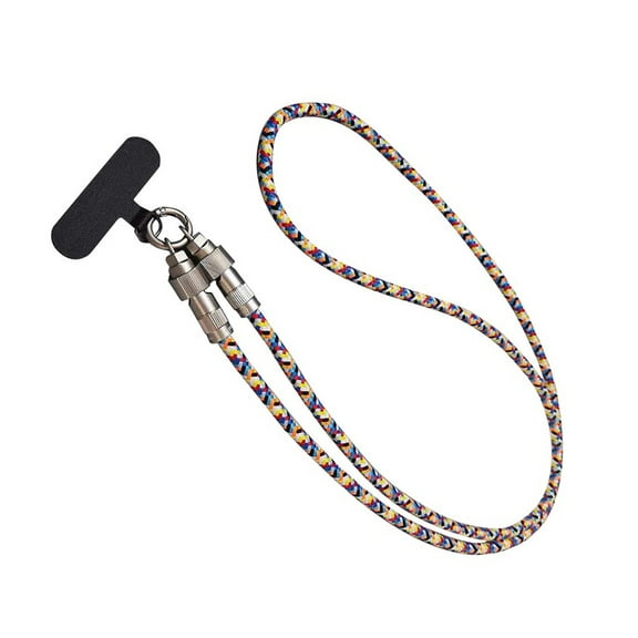Colorful Weaving Phone Lanyard Data Line 2 in 1 PD60W USB C to USB C Charging Cable Wire Equipped Lock Buckle