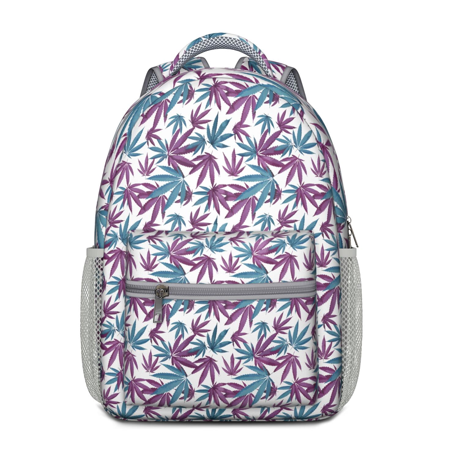 Colorful Weed Lightweight Student Backpack - Waterproof & Durable Bookbag with Hemp Leaf Design & Spacious Storage for Teens
