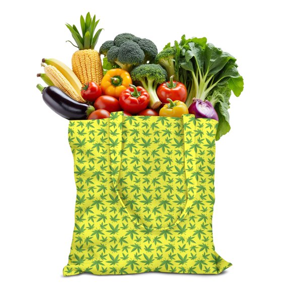 Colorful Weed Pattern Reusable Tote Bag - Eco-Friendly & Durable for Groceries and Daily Essentials