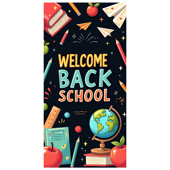 Colorful Welcome Back to School Banner Background Party Decorations for School Events Classroom Decor Backdrop Photo Props