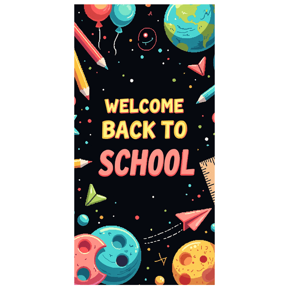 Colorful Welcome Back to School Banner Background Party Decorations for School Events Classroom Decor Backdrop Photo Props