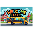 thumbnail image 1 of Colorful Welcome Banner School Bus Theme Decorative Back to School Sign for Classroom Decorations Indoor Event Kid, 1 of 7