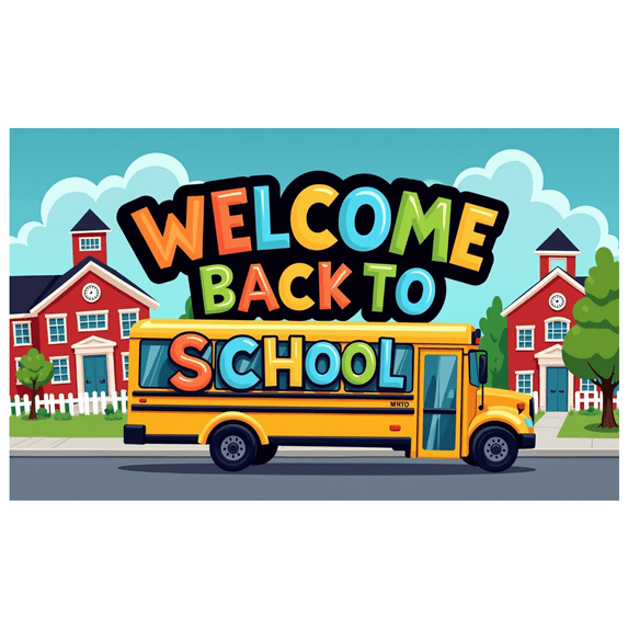 Colorful Welcome Banner School Bus Theme Decorative Back to School Sign for Classroom Decorations Indoor Event Kid