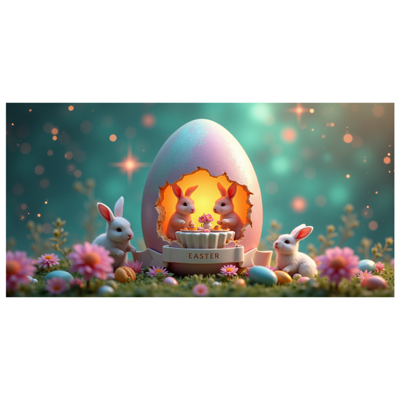 Colorful Welcome Easter Banner Background Party Decorations for Easter Party Spring Event Family Gathering Photography Props