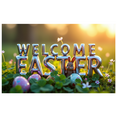 thumbnail image 1 of Colorful Welcome Easter Banner with Bunny Elements Background Party Decorations for Easter Celebrations Family Gatherings Event Decor Photo Backdrop, 1 of 8