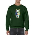 thumbnail image 1 of Colorful Welsh Corgi Walking Sweatshirt Men -Image by Shutterstock, Male 3X-Large, 1 of 4