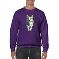 thumbnail image 1 of Colorful Welsh Corgi Walking Sweatshirt Men - Men Sweatshirt, Medium, 1 of 4