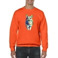 thumbnail image 1 of Colorful Welsh Corgi Walking Sweatshirt Men -Image by Shutterstock, Male x-Large, 1 of 4