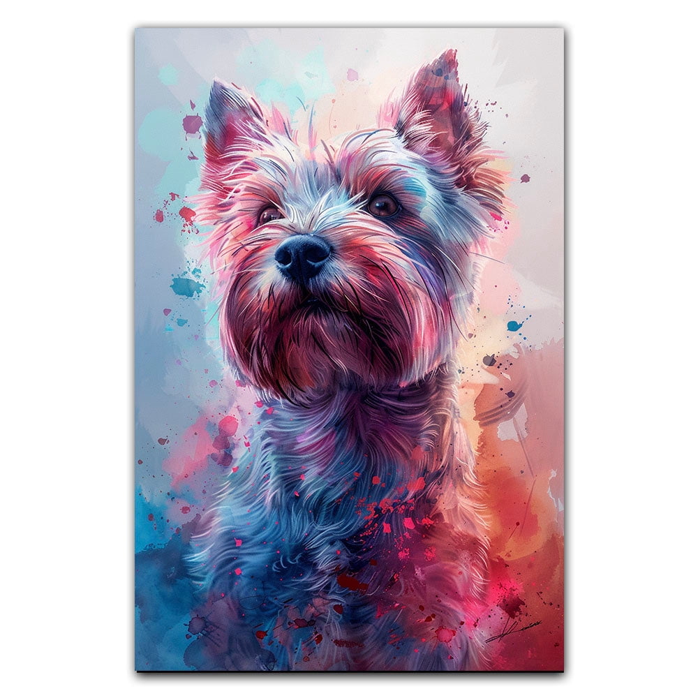 Colorful West Highland White Terrier Wall Art Abstract Dog Posters ...