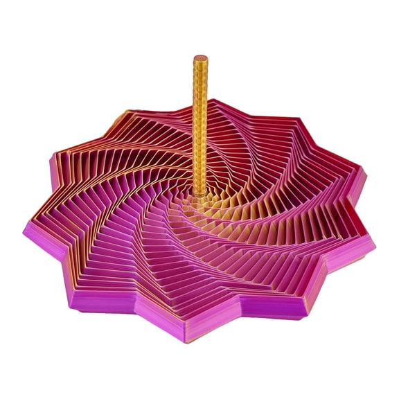Colorful Whirling Spiral Design 3D Printed Expanded Sensory Fidget Star with Handle 2025 New Star Shaped Fidget Star Handle Spiral (L)