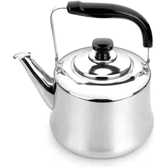 Colorful Whistling Tea Kettle Stove Top, Tea Pot Fast Heat Ring Bottom, Stainless Steel Tea Kettle with Ergonomic Handle,3-6L Teapot for Tea Coffee Silver-6L
