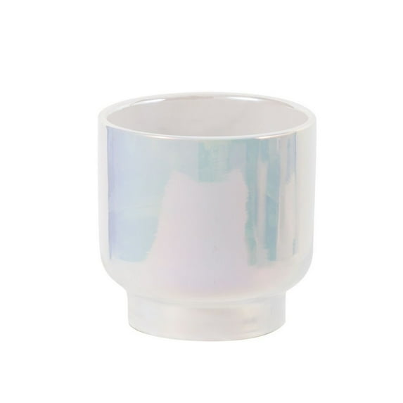 Colorful White Ceramic Flower Pots Planters with Drainage Hole Plug for Home Patio Decor Ceramic Plant Pots Indoor Outdoor Modern Plants Flower Pots Decorative for Garden,4.33 x 4.33 Inches