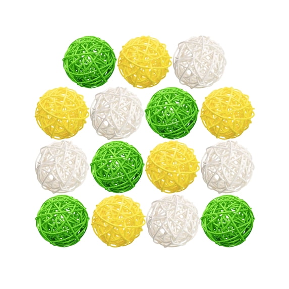 Colorful Wicker Ball Decorations, Natural Woven Vase Fillers and Table Centerpieces for Wedding, Party, and Holiday Bowl ments, 15pcs