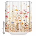 thumbnail image 1 of Colorful Wildflower Bathroom Shower Curtains with 12 Hooks Polyester Waterproof Shower Curtain for Stalls and Bathtubs Botanical Vintage Floral Country Retro Decorative Bathroom Curtain 36x72 Inches, 1 of 9