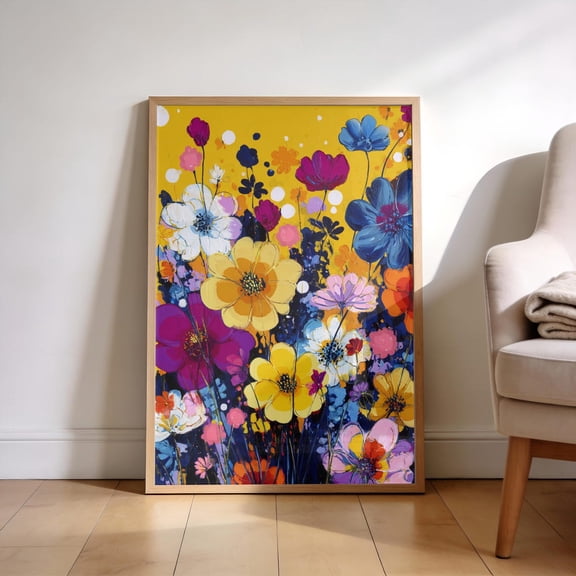 Colorful Wildflower Pop Art Botanical Poster Unframed Paper Print