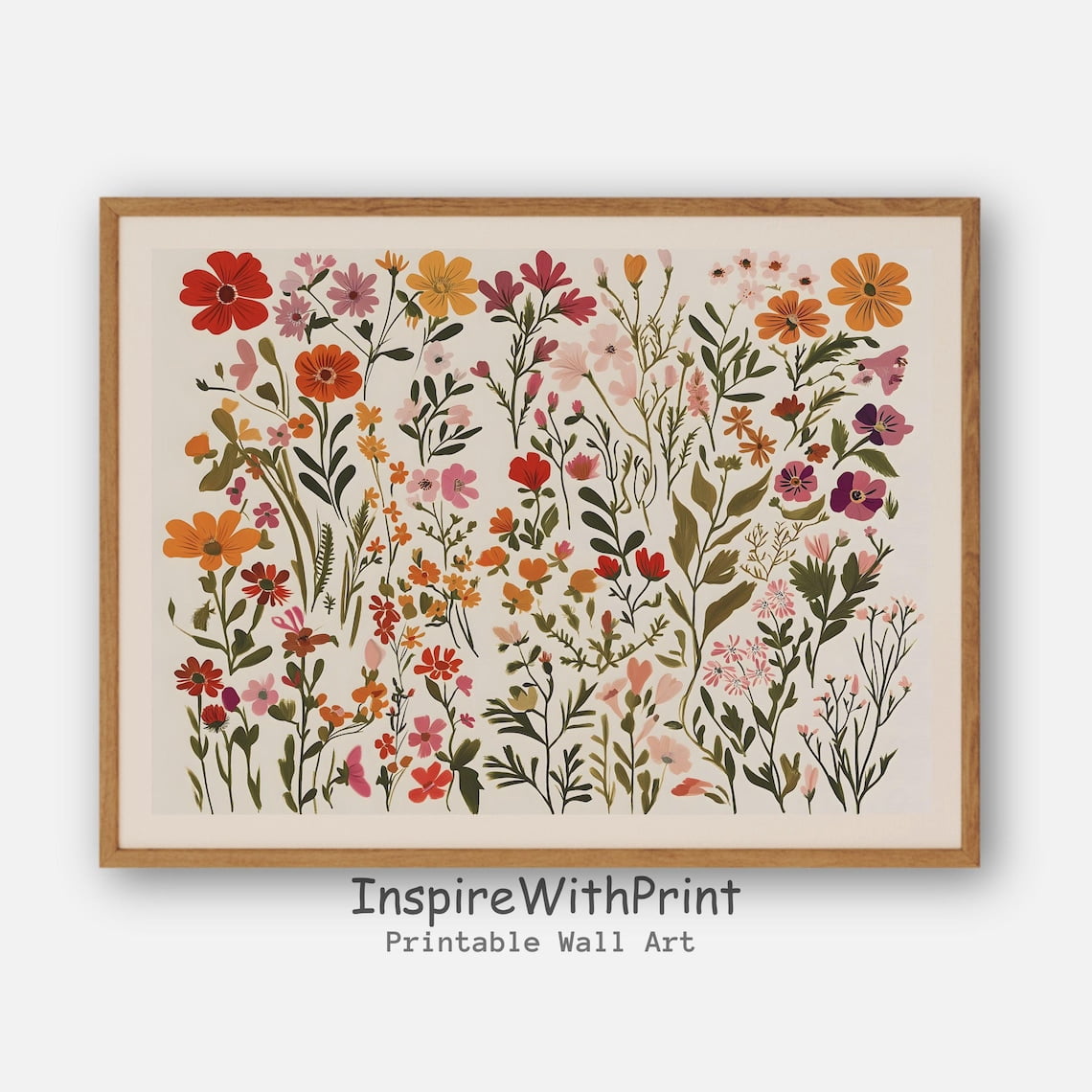 Colorful Wildflower Poster Boho Flower Botanical Printable, Floral ...