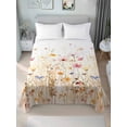 thumbnail image 1 of Colorful Wildflower Queen Size Flat Sheet, Wrinkleproof & Fadeproof Cooling Flat Bed Sheet Only, Botanical Vintage Floral Country Retro Breathable Soft Bedding Top Sheets 90 x 102 Inches, 1 of 8