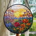 thumbnail image 1 of Colorful Wildflowers Suncatcher, Window Stained Glass, Sunset Home Decor, Window Hangings, Wall Decor, Flowers Suncatcher Gift, Stained Glass Ornament 2025, Holiday Decoration,, 1 of 6