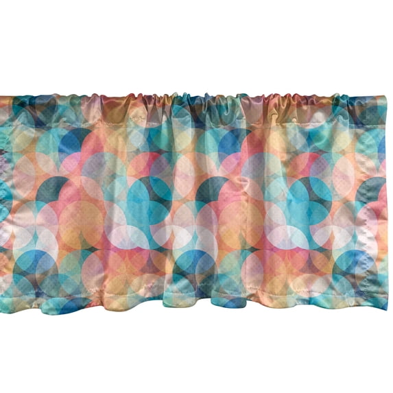 Ambesonne Circles Valance Pack of 2, Boho Rainbow Colors, 54"X12", Multicolor
