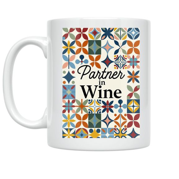 Colorful Wine Partner Design - Wine Enthusiast - 11 oz Ceramic Coffee Mug