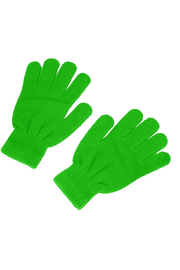 Colorful Winter Gloves for Men Women Knit Stretchy Warm Adult Magic Gloves Bulk Pack,Color:Green