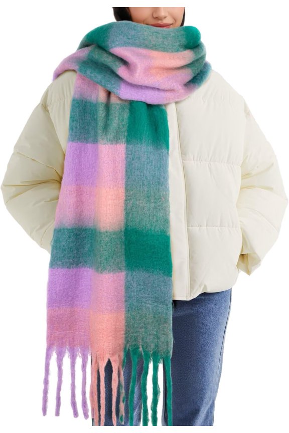 Colorful Winter Scarf for Women - Warm Chunky Blanket Scarves,Trendy Christmas Gifts & Stocking Stuffers for Women