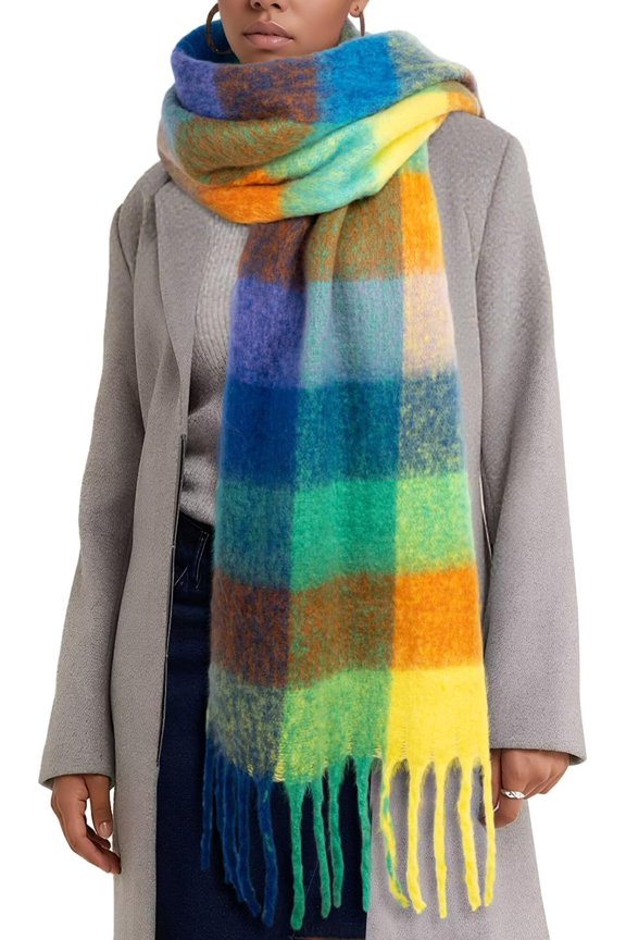 Colorful Winter Scarf for Women - Warm Chunky Blanket Scarves,Trendy Christmas Gifts & Stocking Stuffers for Women