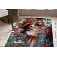 thumbnail image 1 of Colorful Woman Portrait Rugs, Abstract Woman Rug, Modern Rug, Bathroom Rug, Corridor Rug, Office Soft Rug, Handmade Gift, Bedroom DecorRug, 2'x3' - 60x90 cm, 1 of 8