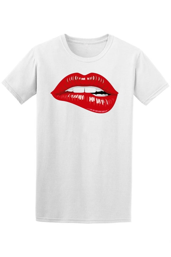 Colorful Woman Red Lips T-Shirt Men -Image by Shutterstock, Male 4X-Large