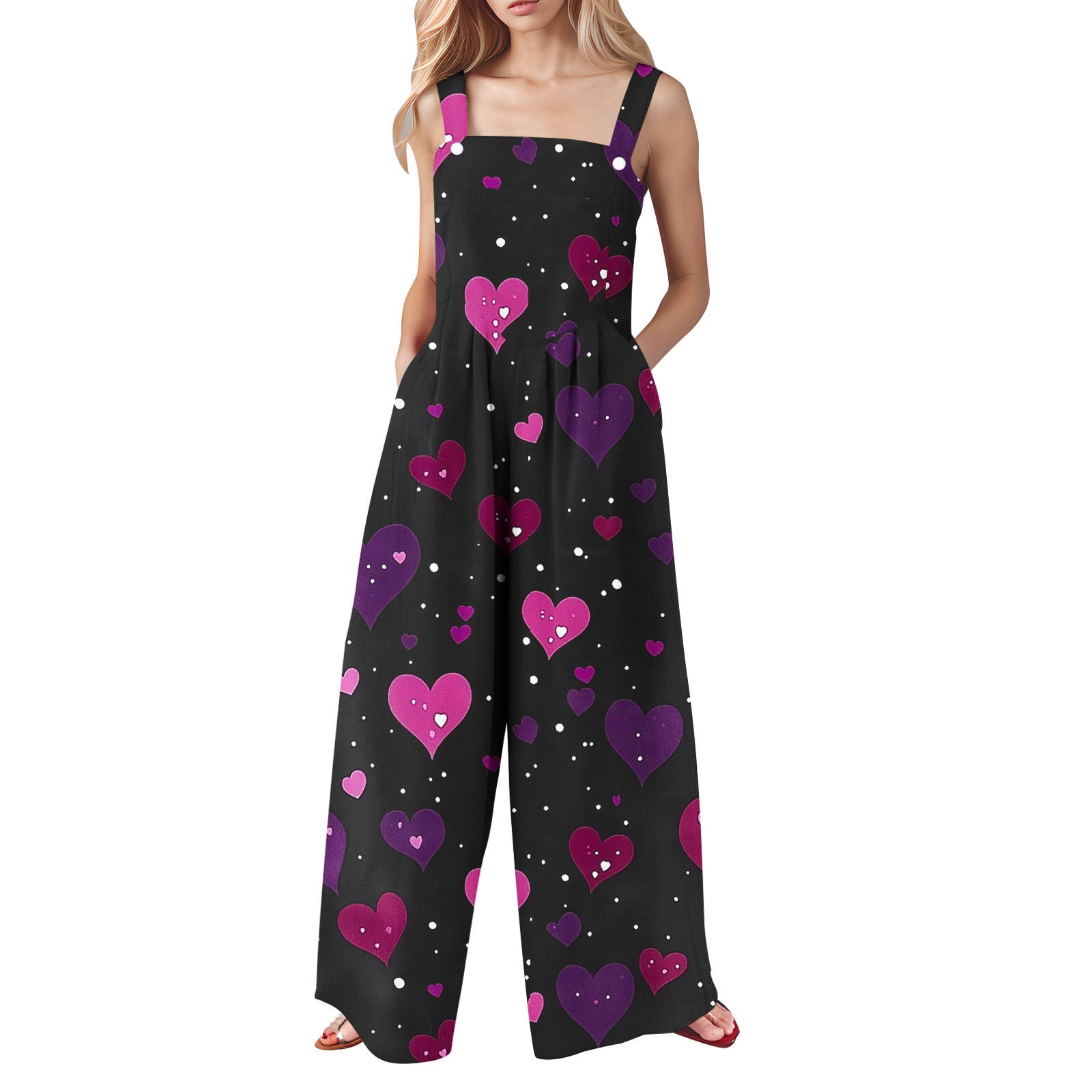 Colorful Womens Faux Gauze Linen Jumpsuits Lounge Overalls Pants ...