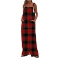 thumbnail image 1 of Colorful Womens Pants Loose Fit Coveralls Pants One Piece for Women Faux Gauze Linen Lounge Plaid Flare Wide Leg Straight Leg Long Boot Cut Leg Fall Summer Pants 2025 XL, 1 of 7