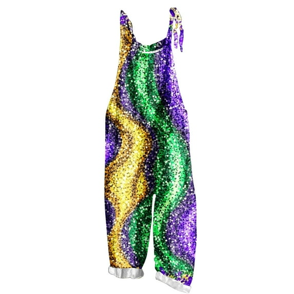 Colorful Womens Thin Overall Striped Pants Color Block Loose Fit Overalls Pants Catsuit for Ladies Formal Prom Party Evening Mardi Gras Summer Fall Pants 2025 5XL