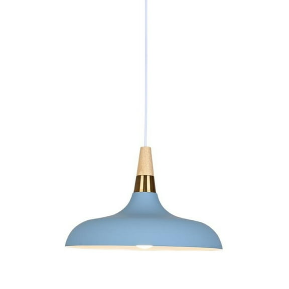 Colorful Wood Metal Pendant Light Fixtures for Over Kitchen Island, Minimalism Simple Pendant Lighting for Dining Room Table, Nordic Industrial Hanging Lamp Retro Farmhouse Ceiling Chandelier