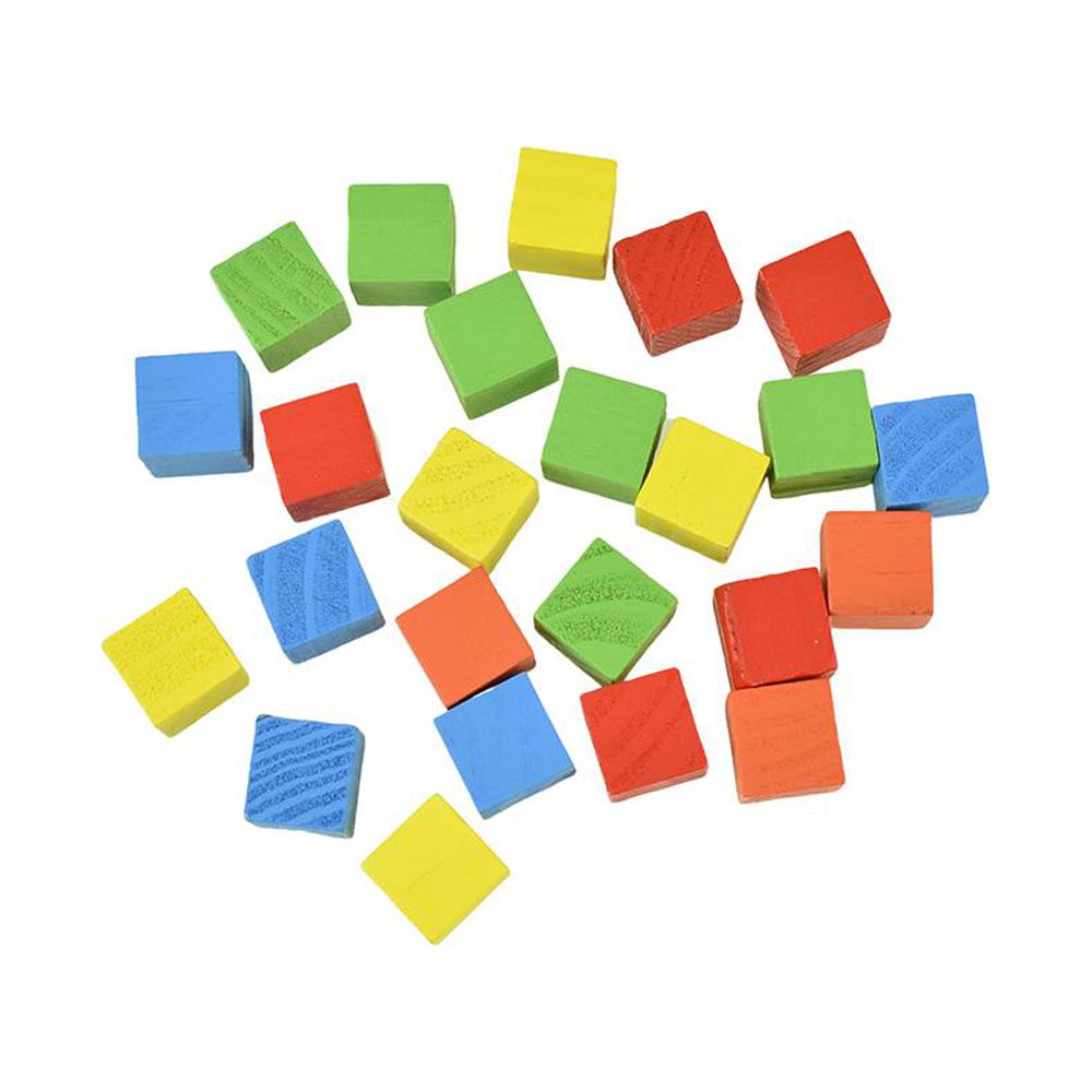 Colorful Wooden Cube Blocks, 5/8-Inch, 24-Piece - Walmart.com