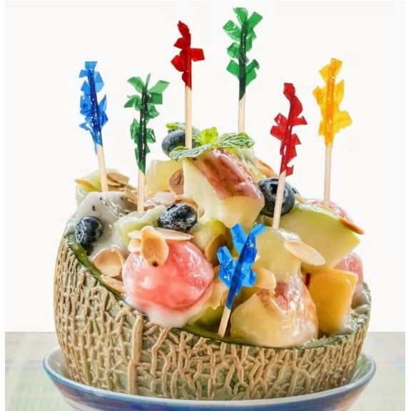 Colorful Wooden Curly Toothpicks for Cocktails Fruits Appetizers