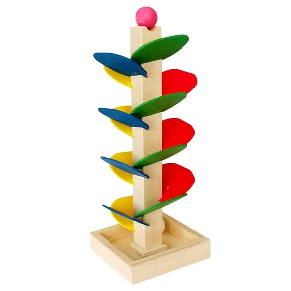Colorful Wooden Tree Tower Game 36PC Drop Disassembly Assembly Toy with Marble Roll for Kids Ages 4 5 6 7 8 STEM Learning Gift Family Fun Activity