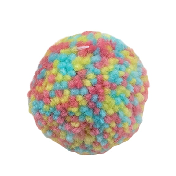 Colorful Woolen Yarn Cat Balls Interactive Chasing Toys for Kittens & Indoor Cats(Multi-2,4cm)