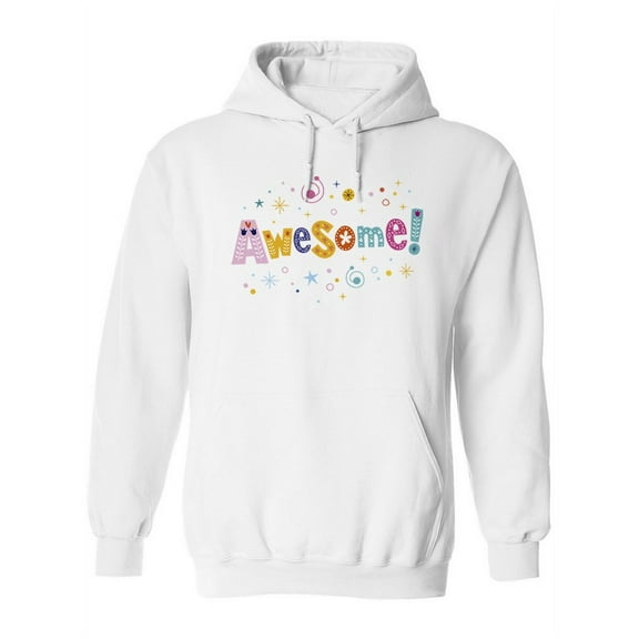 Colorful Word "awesome" Hoodie Women -Image by Shutterstock, Female Large