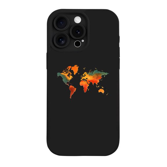 Colorful World Map Design iPhone 15 Pro Case - Lightweight Yellowing Resistant Stylish Protection for Your Phone