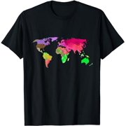 Colorful World Map Earth Day Planet World Maps T-Shirt
